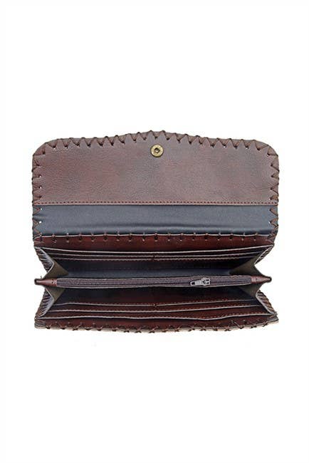 Leaves Print Hand Stitch Wallet HB0582 - NO.117