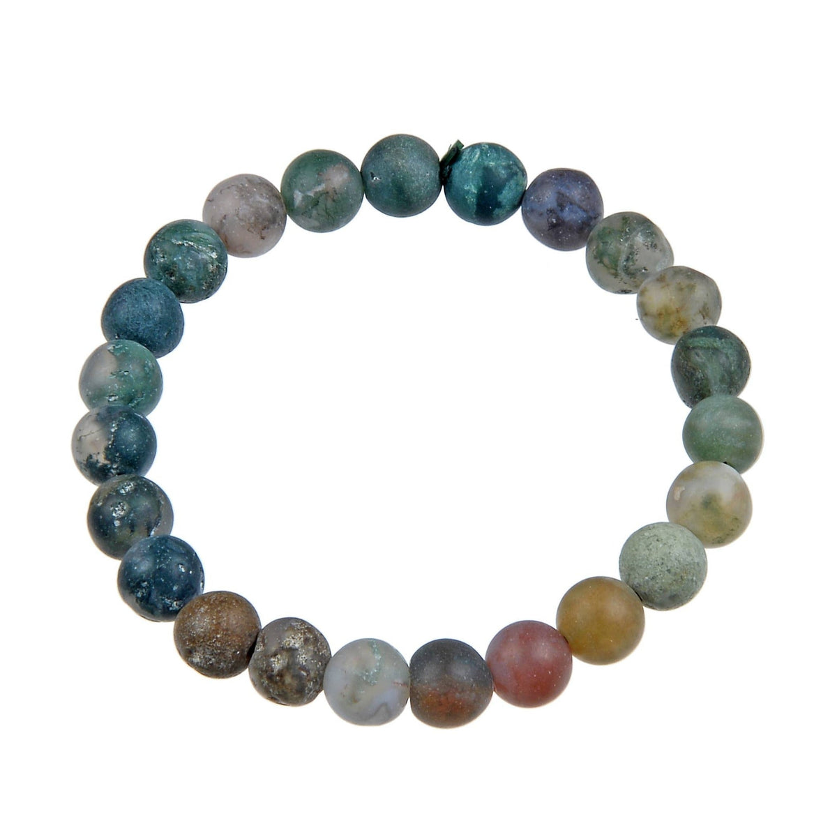 Matte Indian Agate Stone Stretch Bracelet B1590-Matte Indian Agate - 8MM