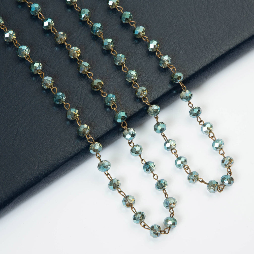 Crystal Beaded Chain Necklace N1163