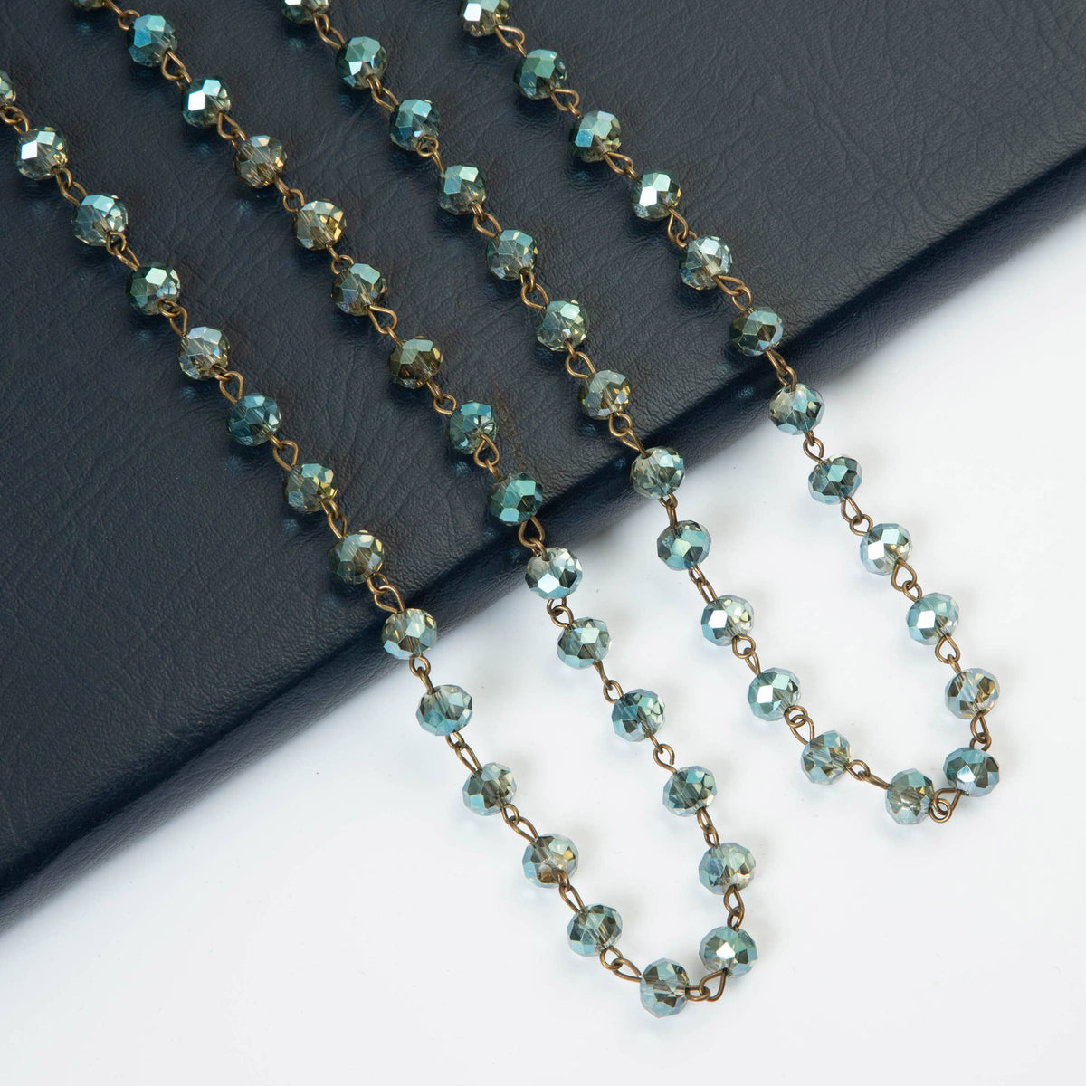 Crystal Beaded Chain Necklace N1163