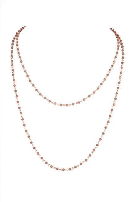 Crystal Beaded Chain Necklace N1163