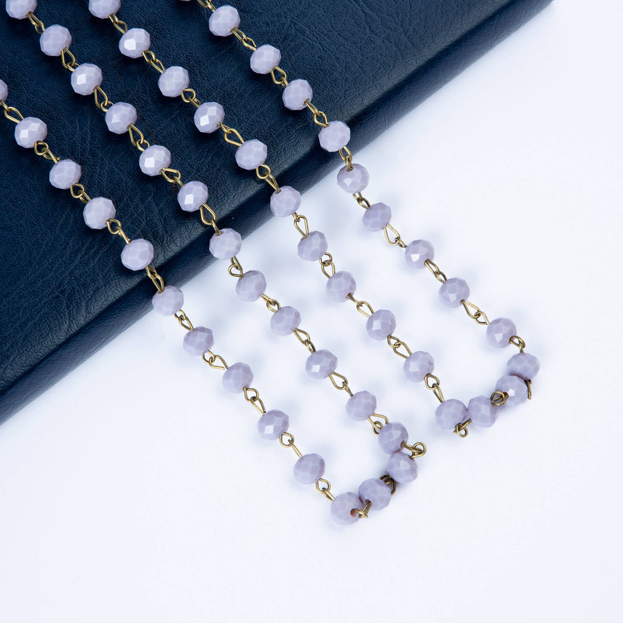 Crystal Beaded Chain Necklace N1163