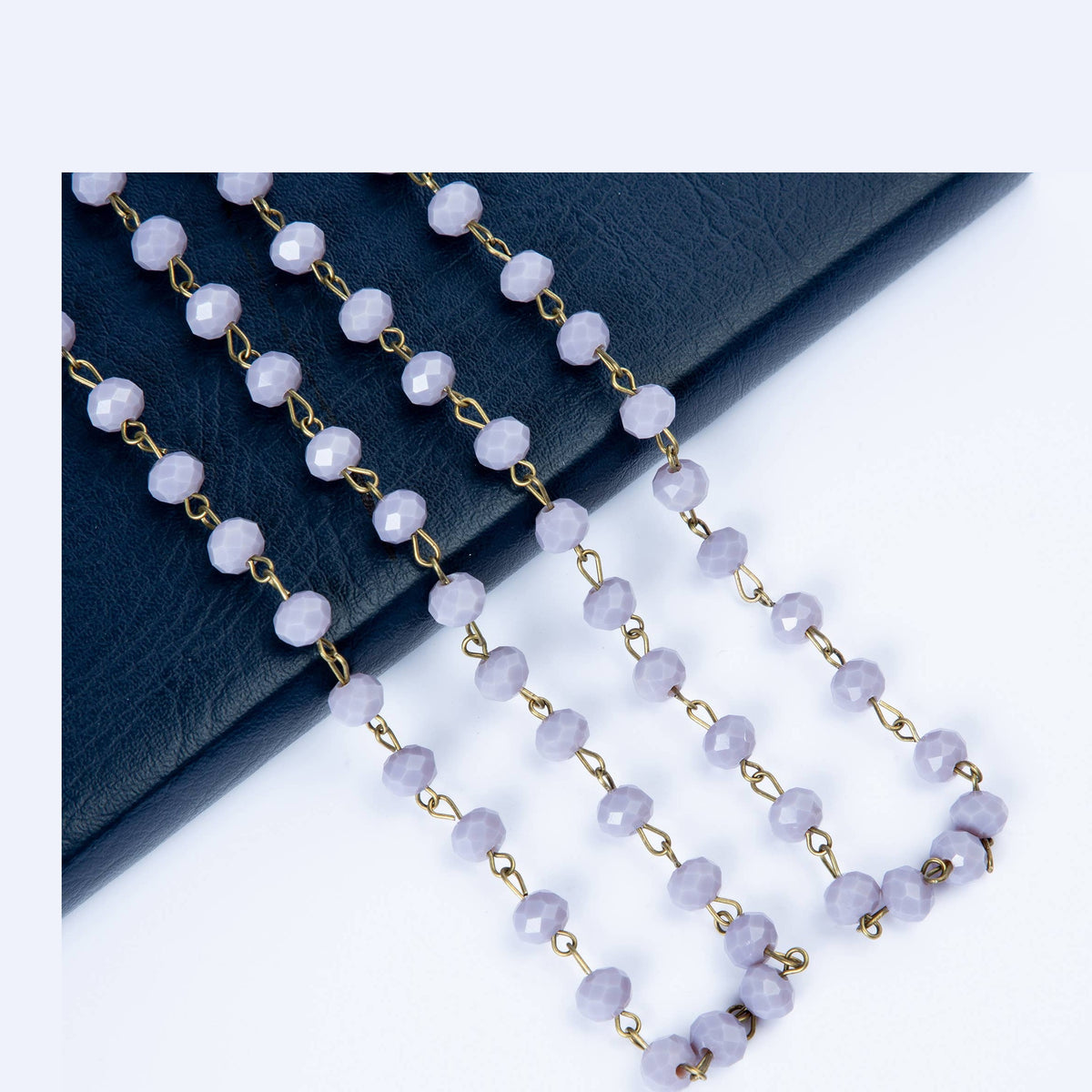 Crystal Beaded Chain Necklace N1163