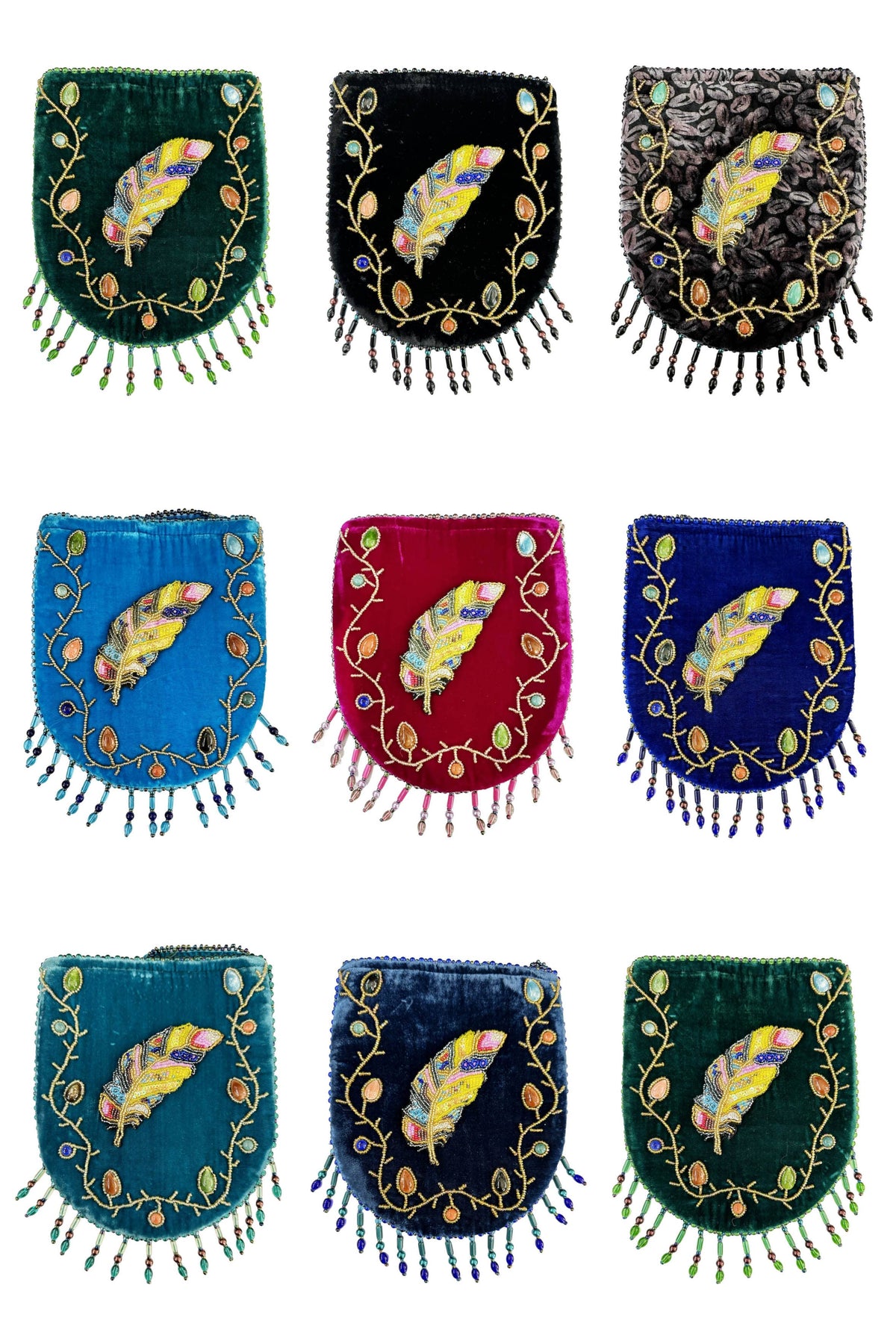 Skull Pattern Velvet Crossbody LUG