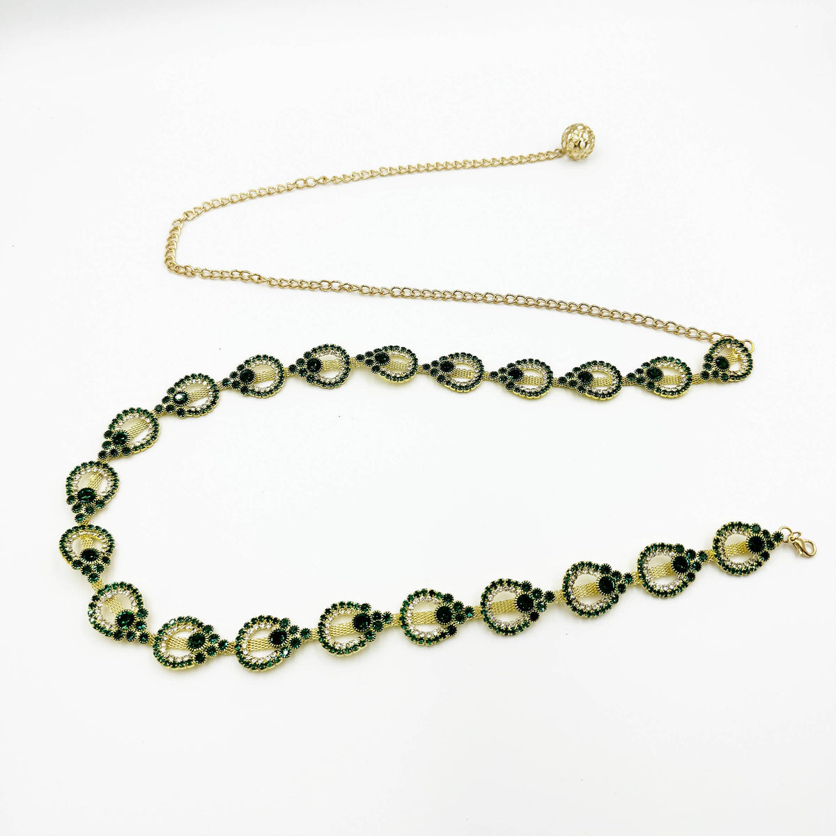 Geometric Teardrop Rhinestone Waist Chain WA0275 – view 3