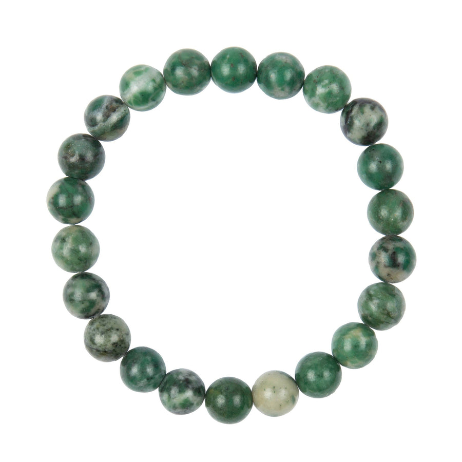 Qinghai Jade Stone Stretch Bracelet B2977-Qinghai Jade