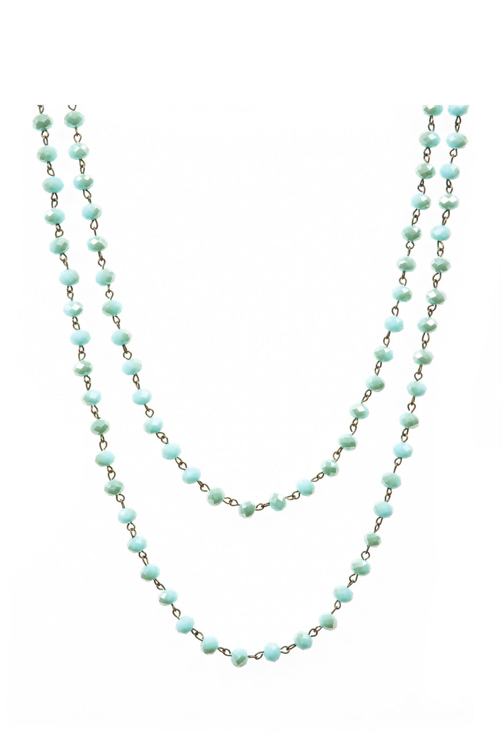 Crystal Beaded Chain Necklace N1163