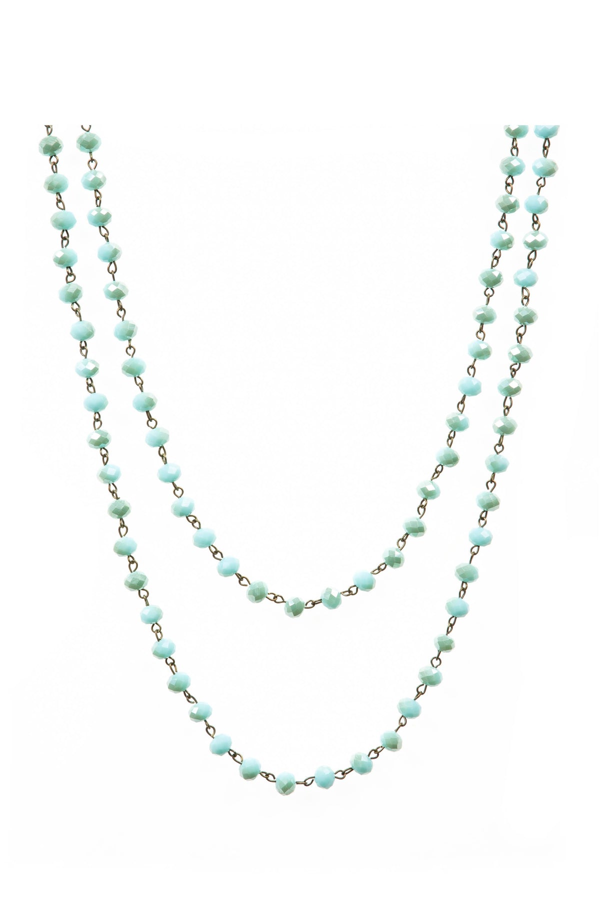 Crystal Beaded Chain Necklace N1163