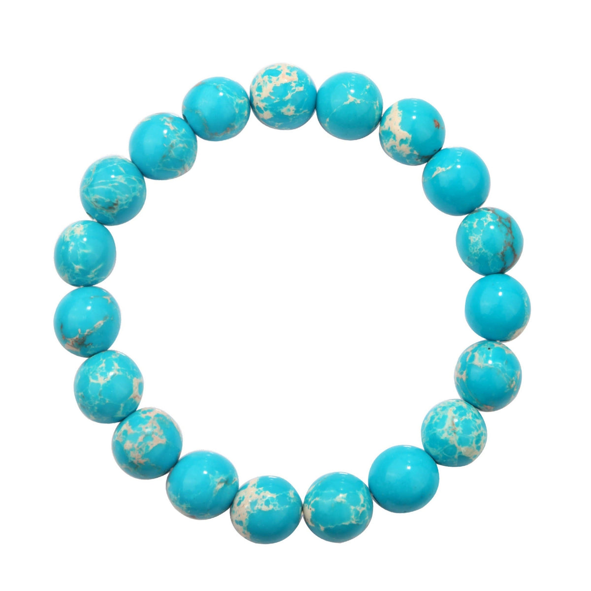 Composed Blue Emperor Stone Stretch Bracelet B2057-10MM - view 2