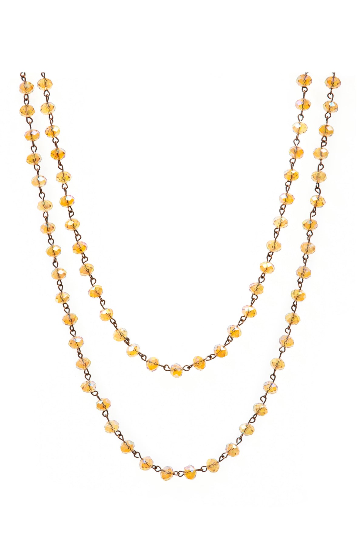 Crystal Beaded Chain Necklace N1163