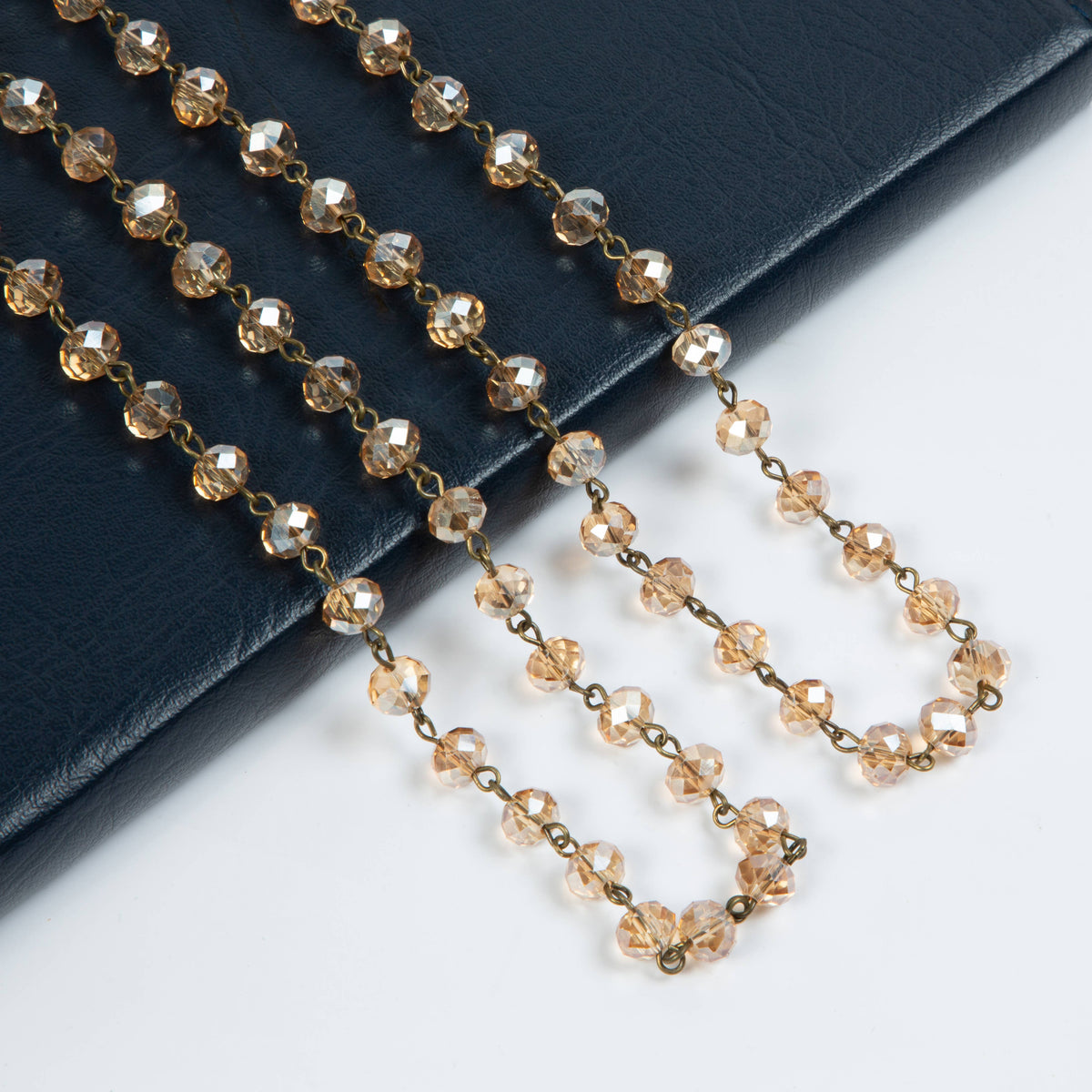 Crystal Beaded Chain Necklace N1163