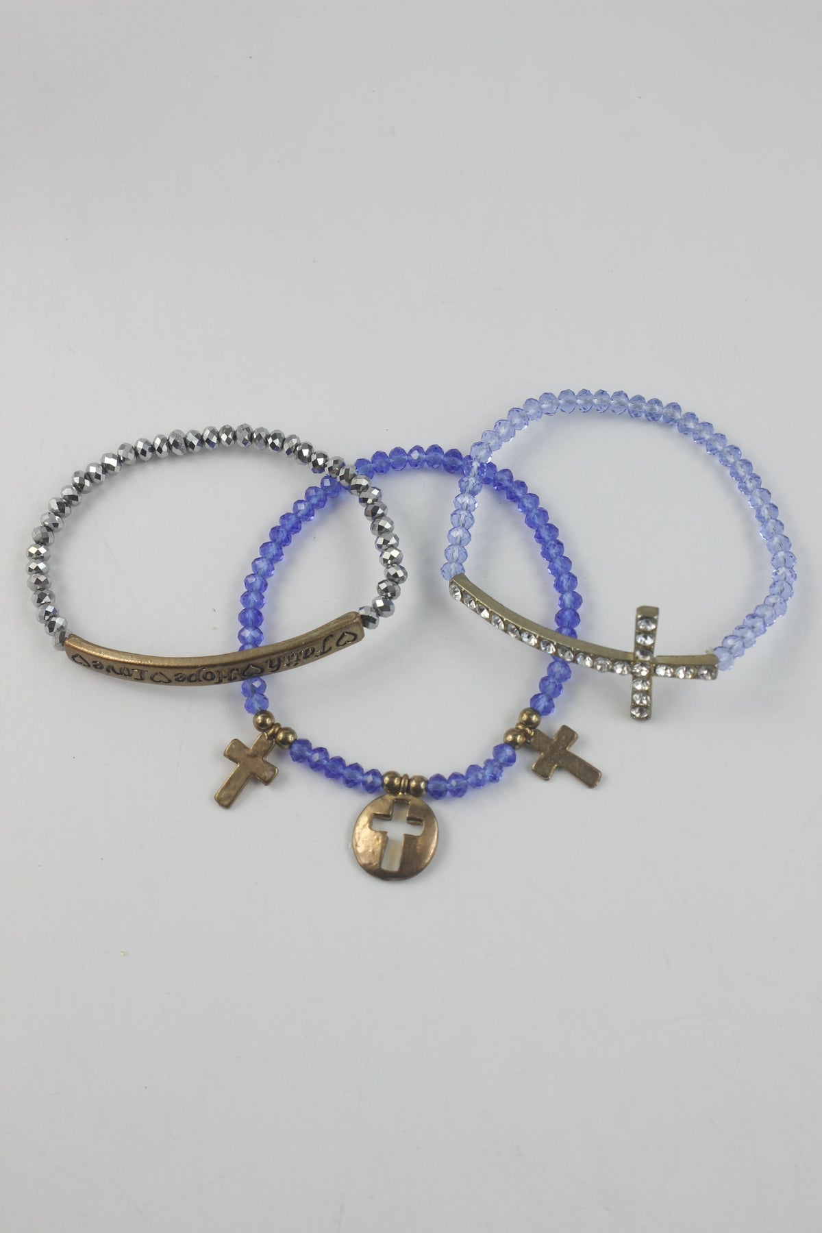 Crystal Cross Cutout Multi Layer Bracelets B1208
