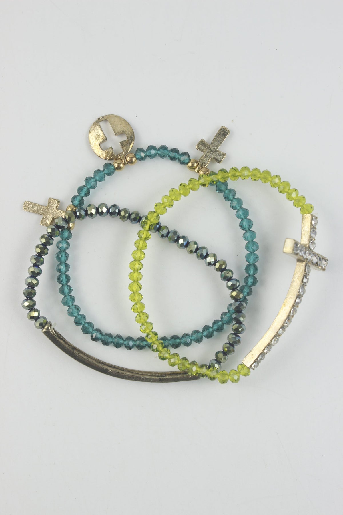 Crystal Cross Cutout Multi Layer Bracelets B1208