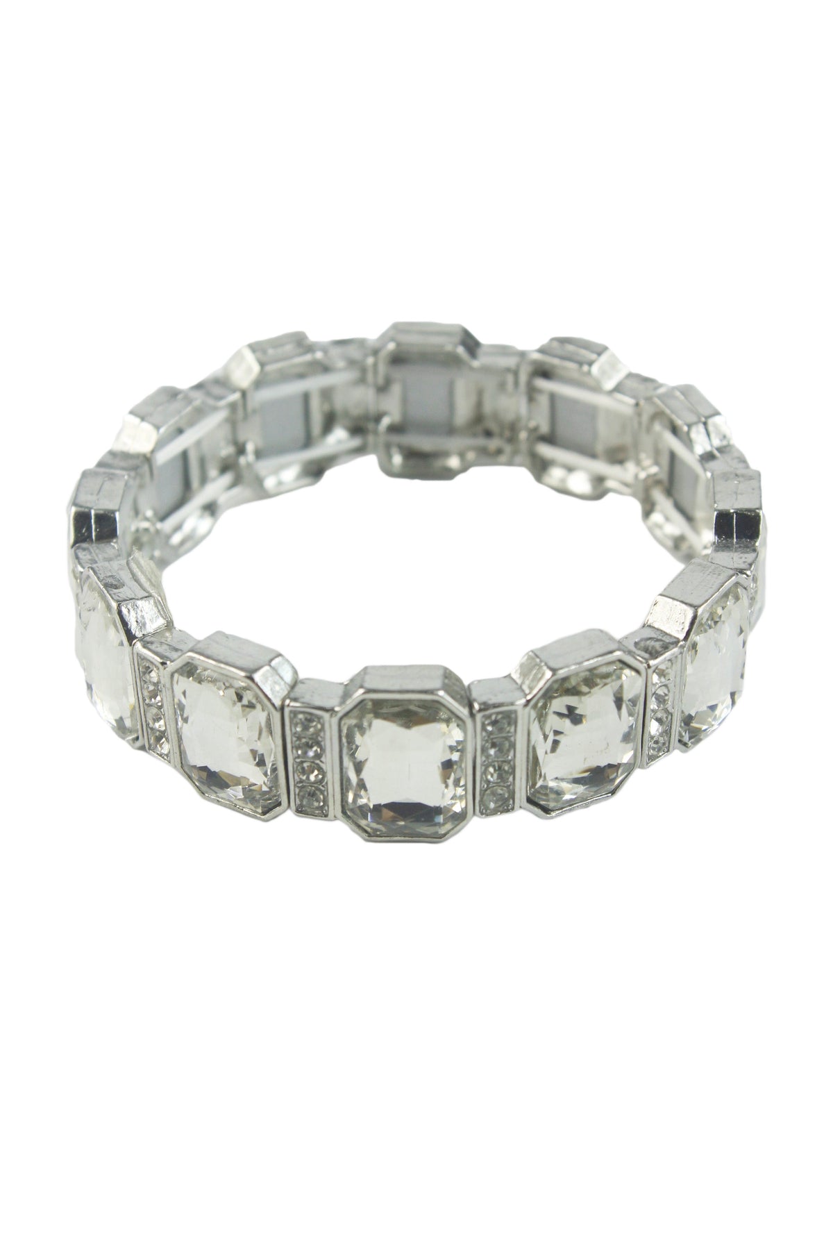 Large Crystal Square Stretch Bracelet B1334
