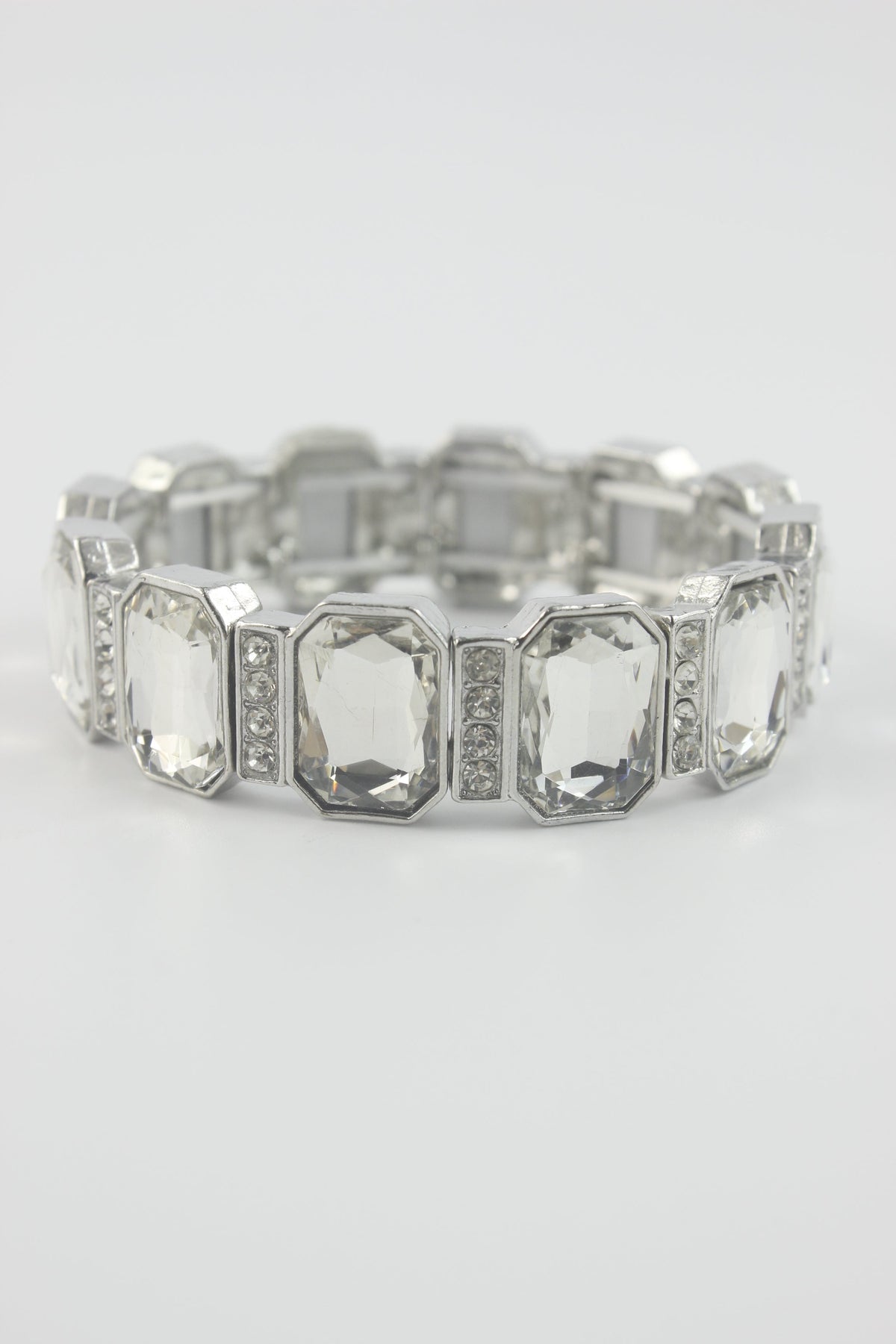 Large Crystal Square Stretch Bracelet B1334