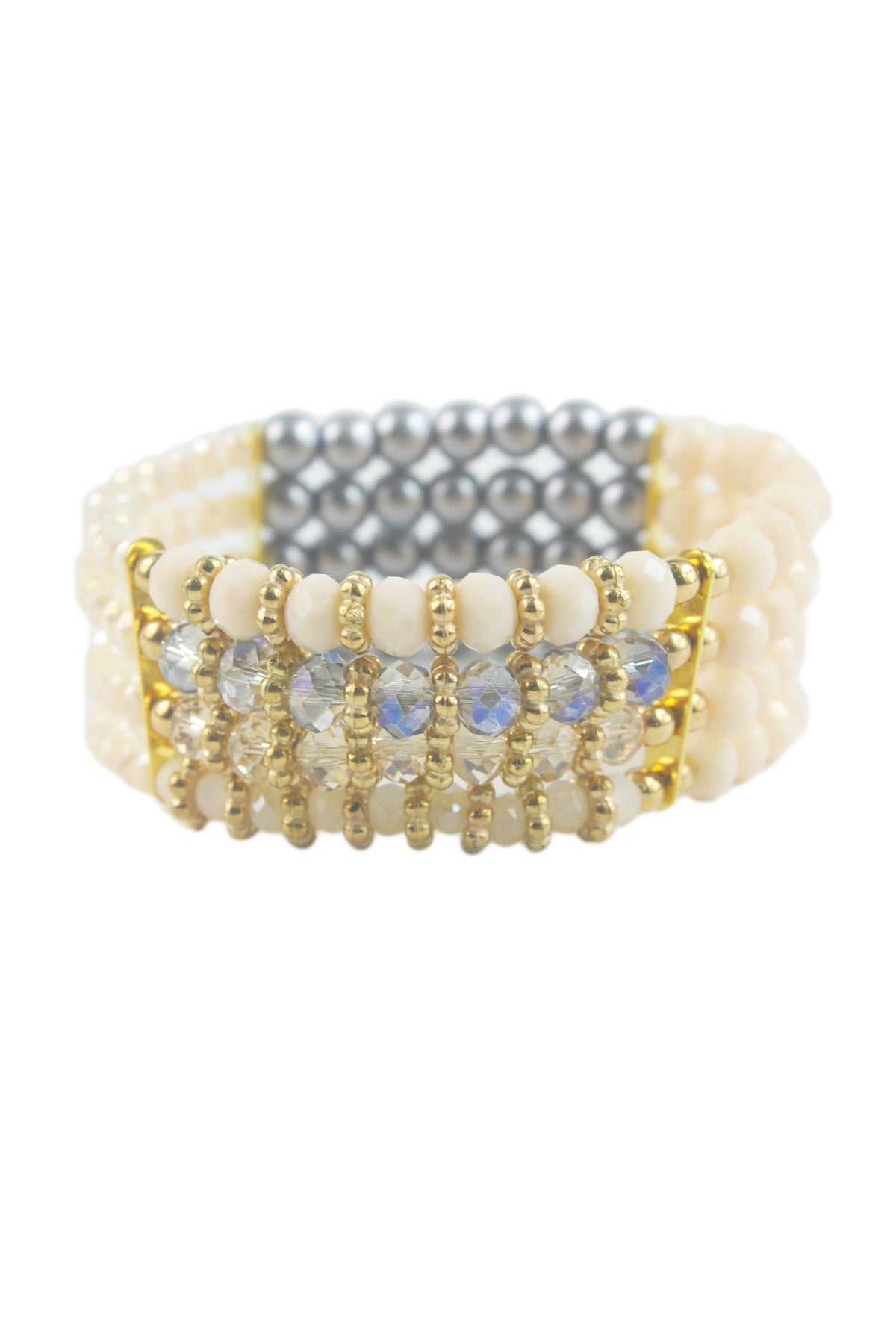 Metal Crystal Beaded Bracelet Set B1345