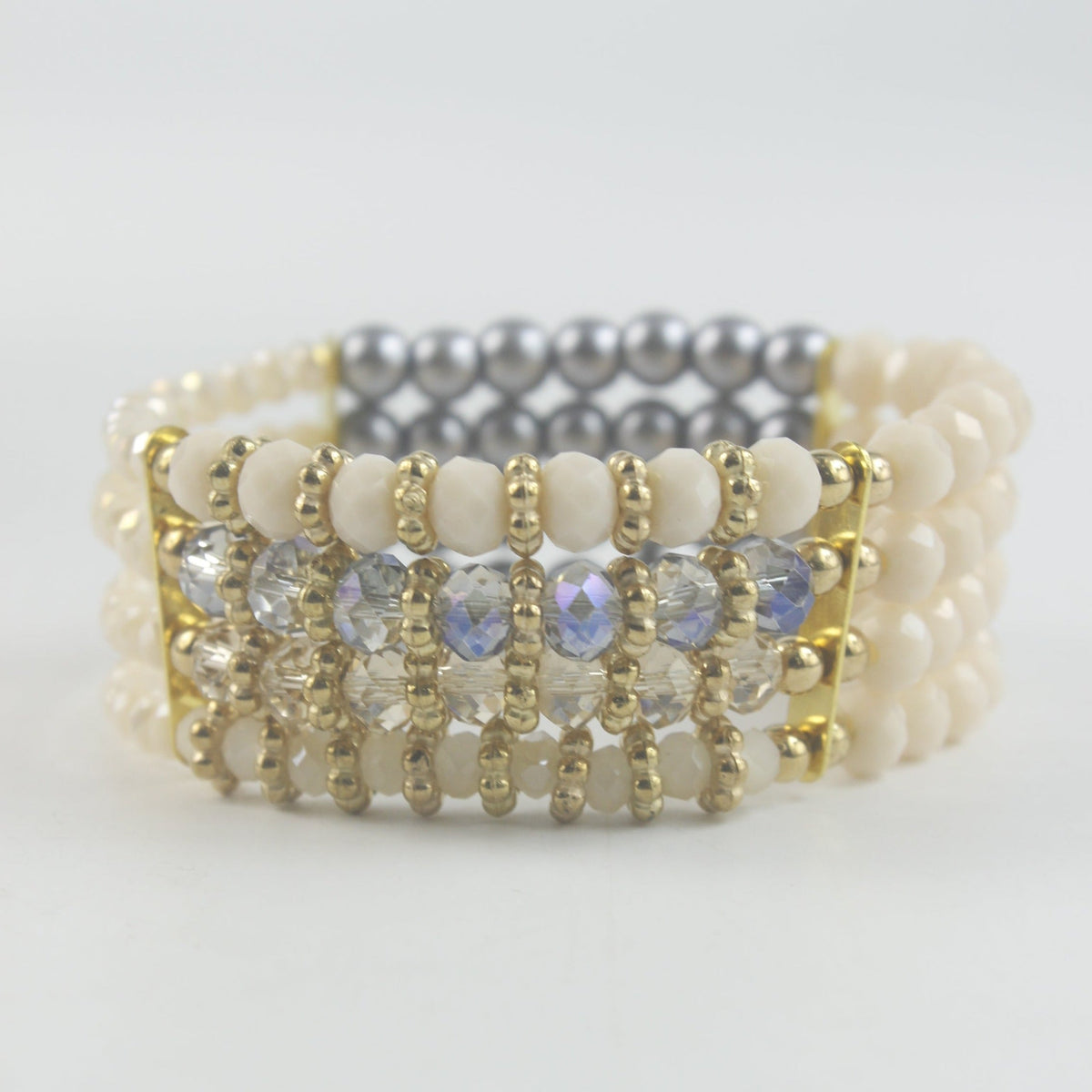 Metal Crystal Beaded Bracelet Set B1345