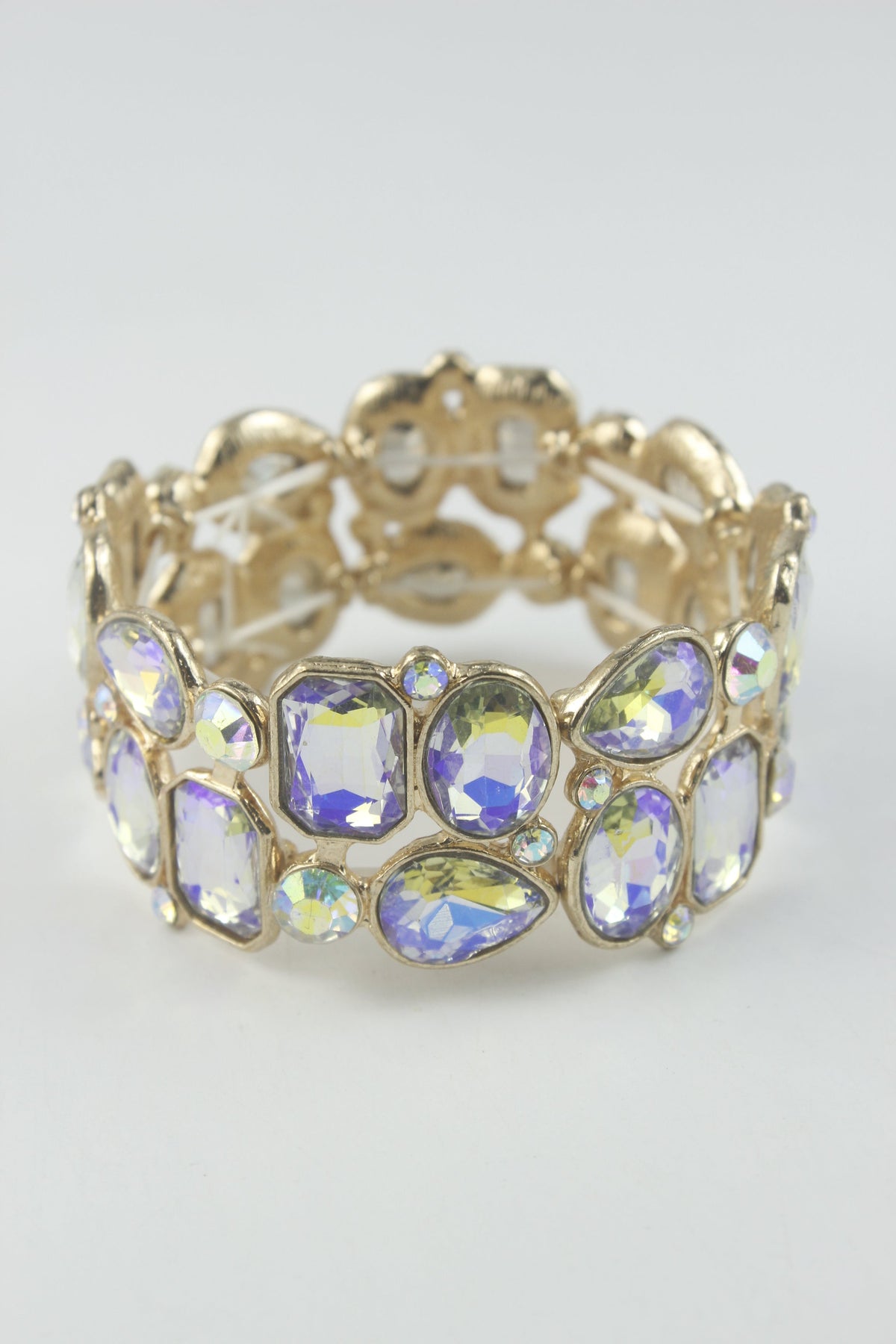 Large Crystal Paved Stretch Bracelet B1518
