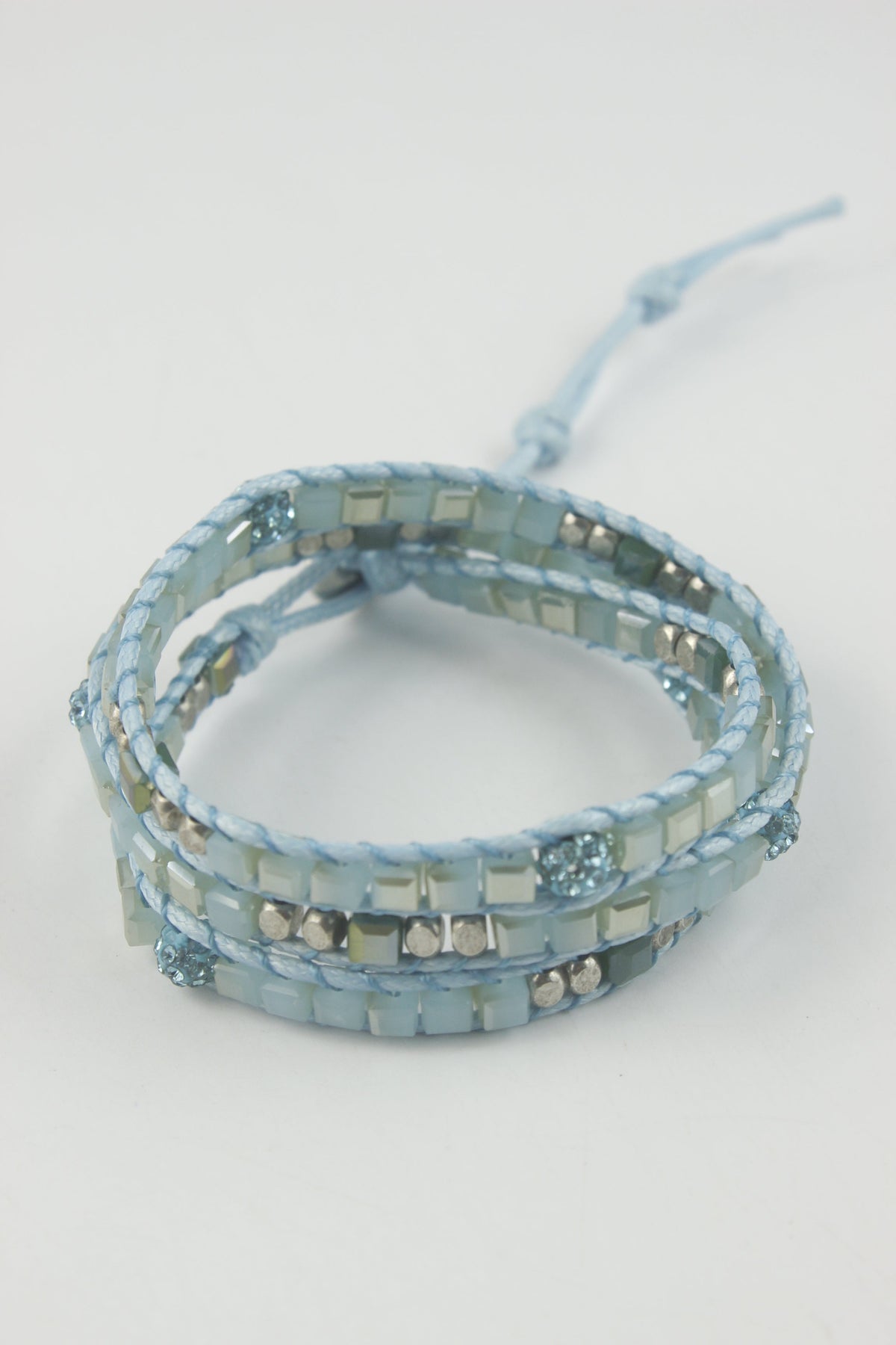 Fashion Faceted Diamond Beads Wrap Bracelet B1550