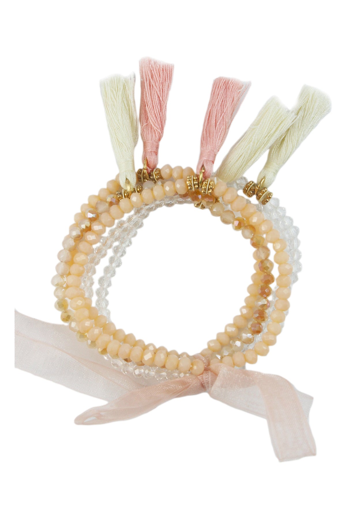 Crystal Tassels Beaded Tassel Bracelet Set B1601