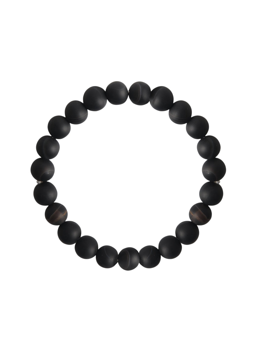 Black Striped Agate Stretch Bracelet B2077-10MM - view 2