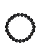 Black Striped Agate Stretch Bracelet B2077-10MM - view 2