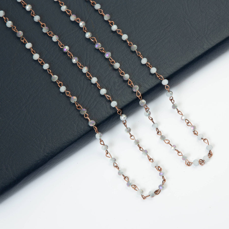 Crystal Beaded Chain Necklace N1163