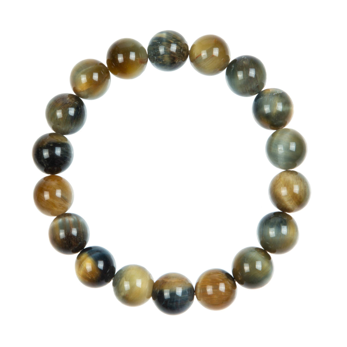 Colored Dream Tiger Eye Stone Stretch Bracelet B2975-Colored Dream Tiger Eye - 10MM