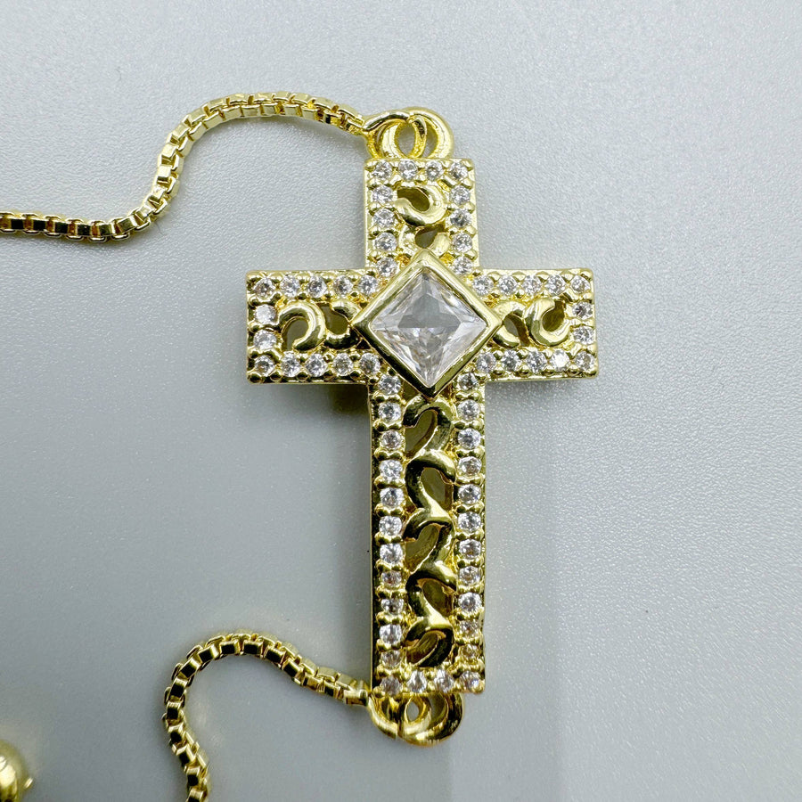 Cross Cubic Zirconia Chains Bracelet