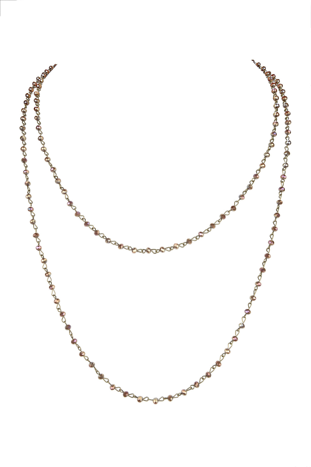 Crystal Beaded Chain Necklace N1163