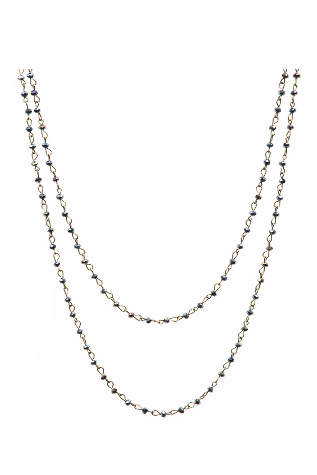 Crystal Beaded Chain Necklace N1163