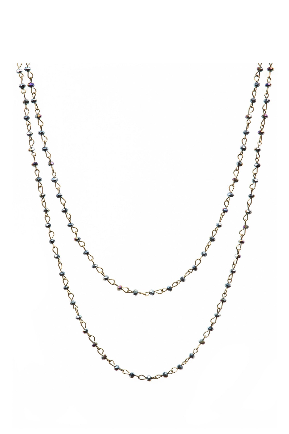 Crystal Beaded Chain Necklace N1163