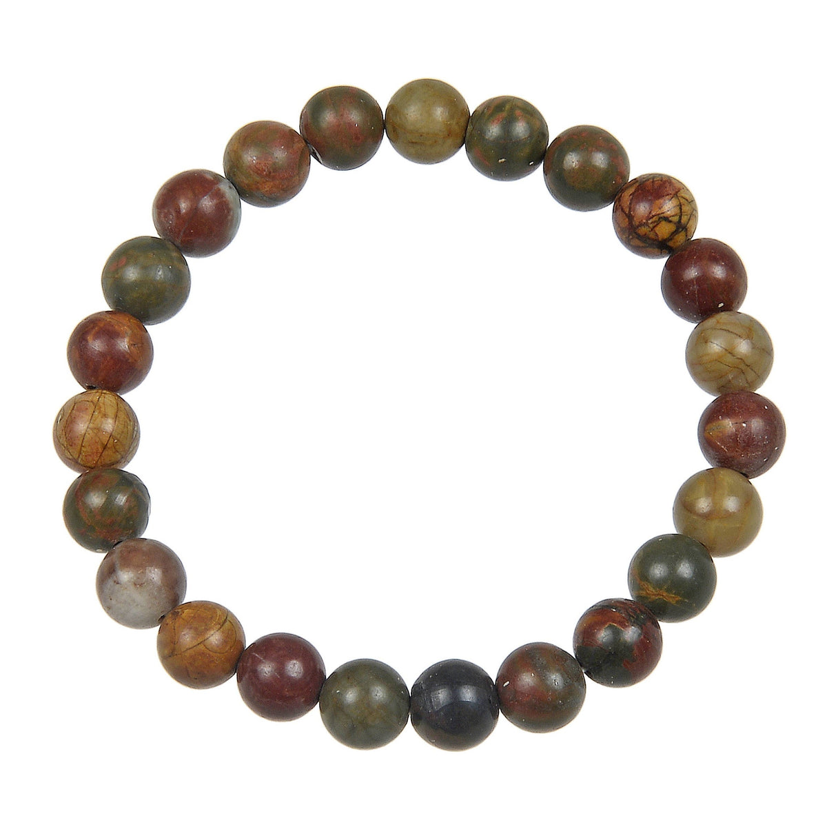 Red Turquoise Stone Stretch Bracelet B2027-Red Turquoise - 8MM