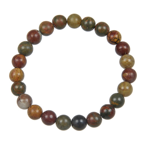 Red Turquoise Stone Stretch Bracelet B2027-Red Turquoise - 8MM