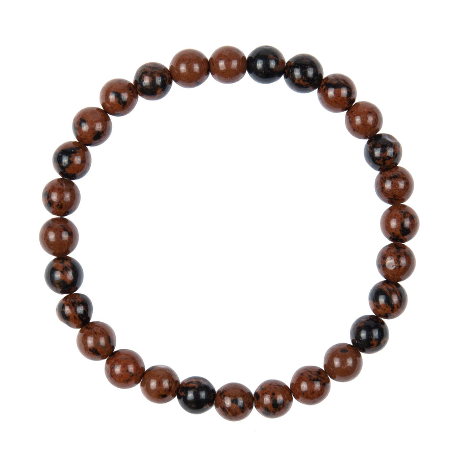 Mahogany Obsidian Stone Stretch Bracelet B2968-Mahogany Obsidian