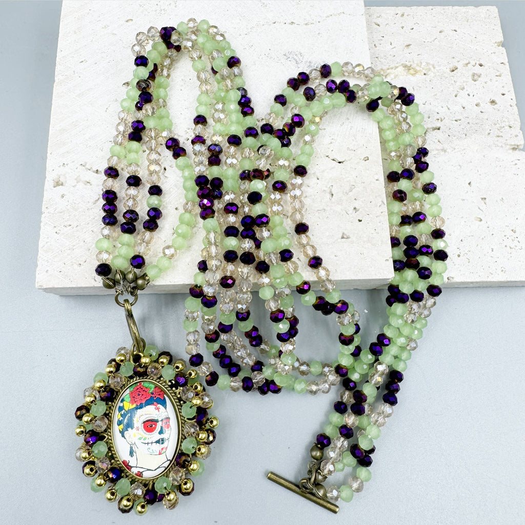 Random Frida Seed Bead Braided OT Necklace N5232 - view 9