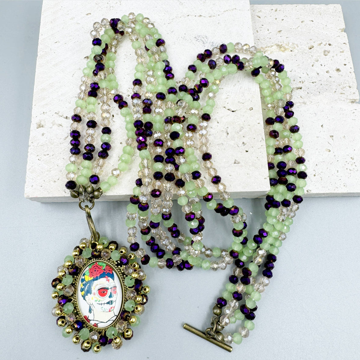 Random Frida Seed Bead Braided OT Necklace N5232 - view 9