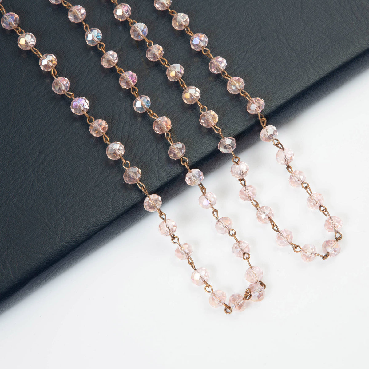 Crystal Beaded Chain Necklace N1163