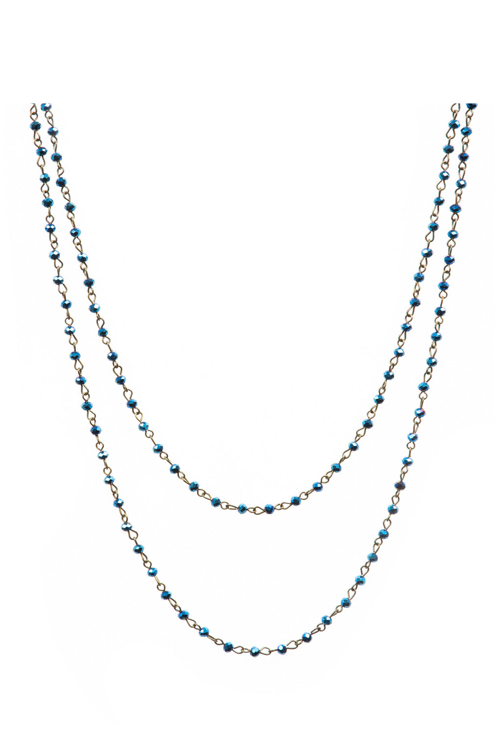 Crystal Beaded Chain Necklace N1163