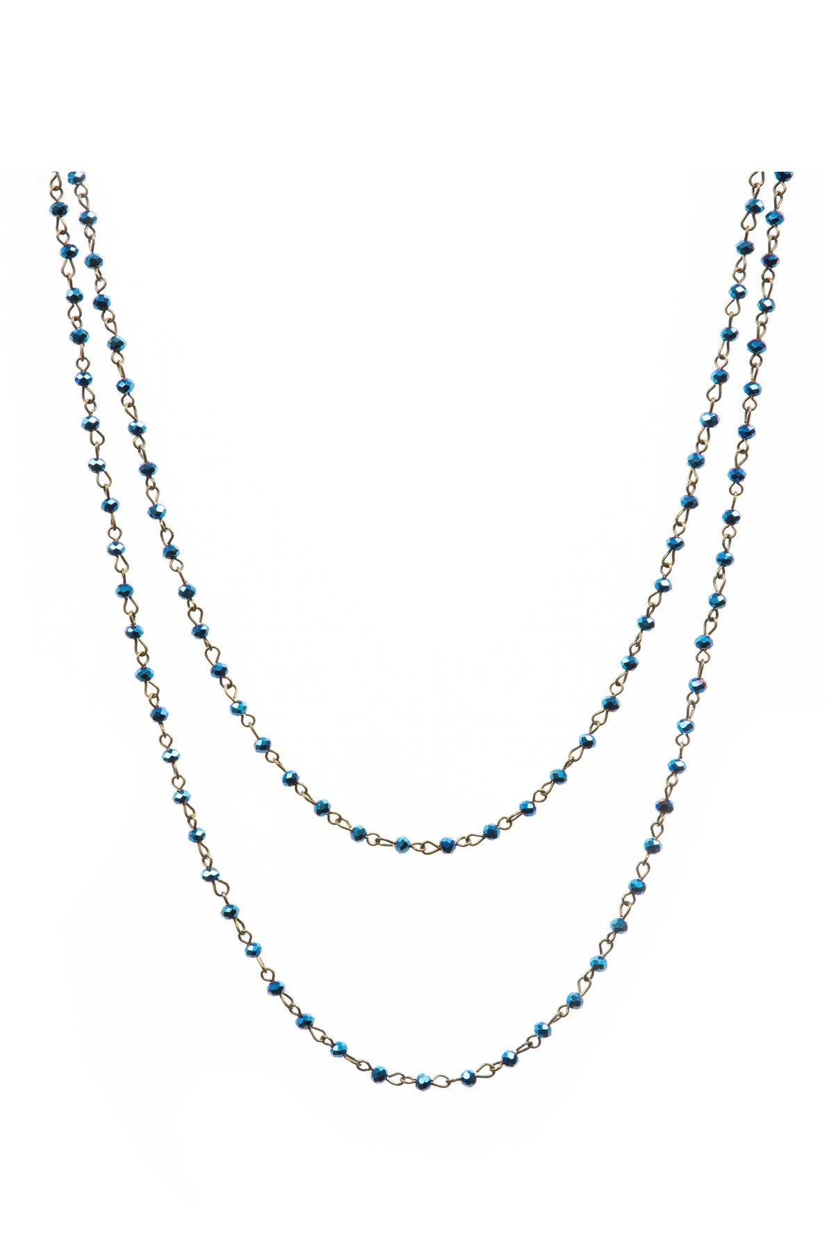 Crystal Beaded Chain Necklace N1163