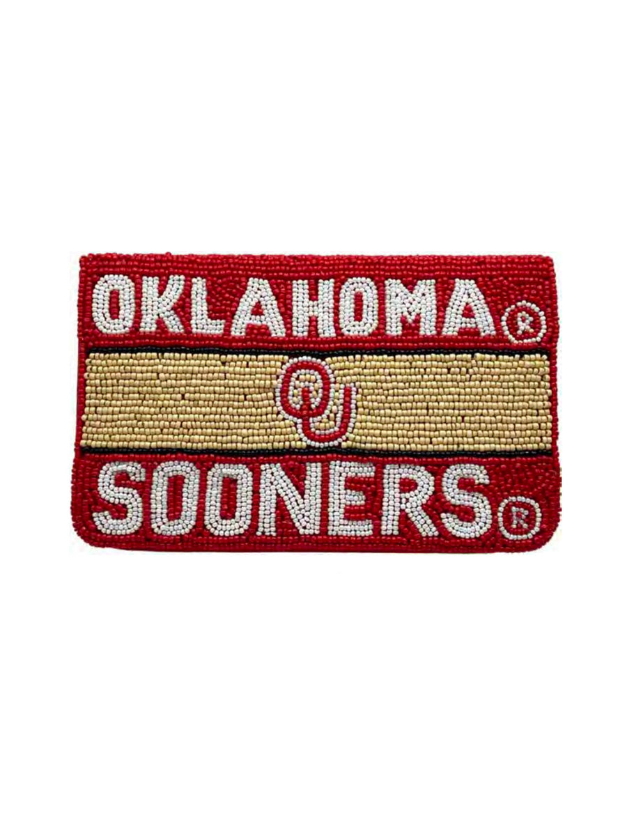 OU OKLAHOMA Beaded Clutch LOU-014