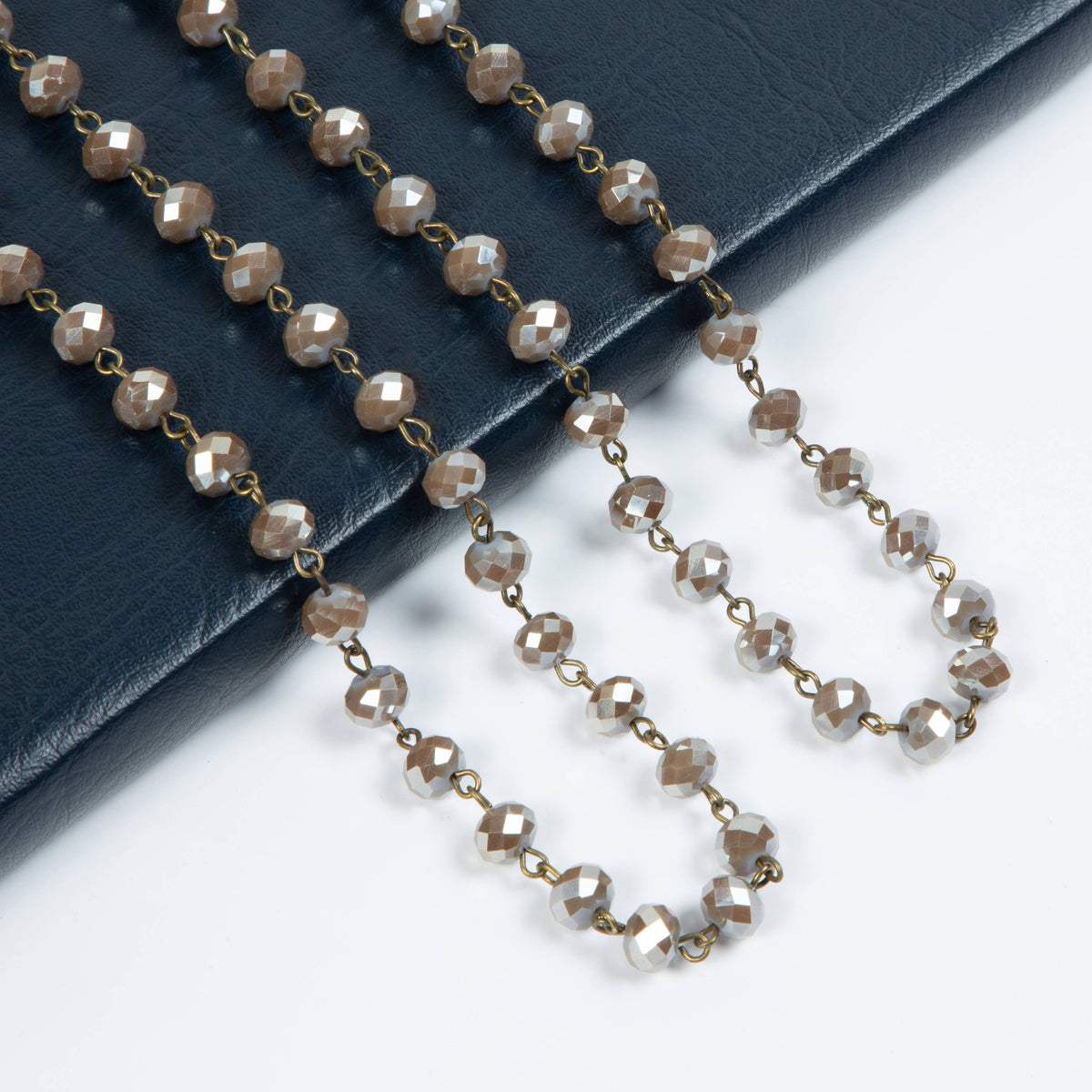 Crystal Beaded Chain Necklace N1163