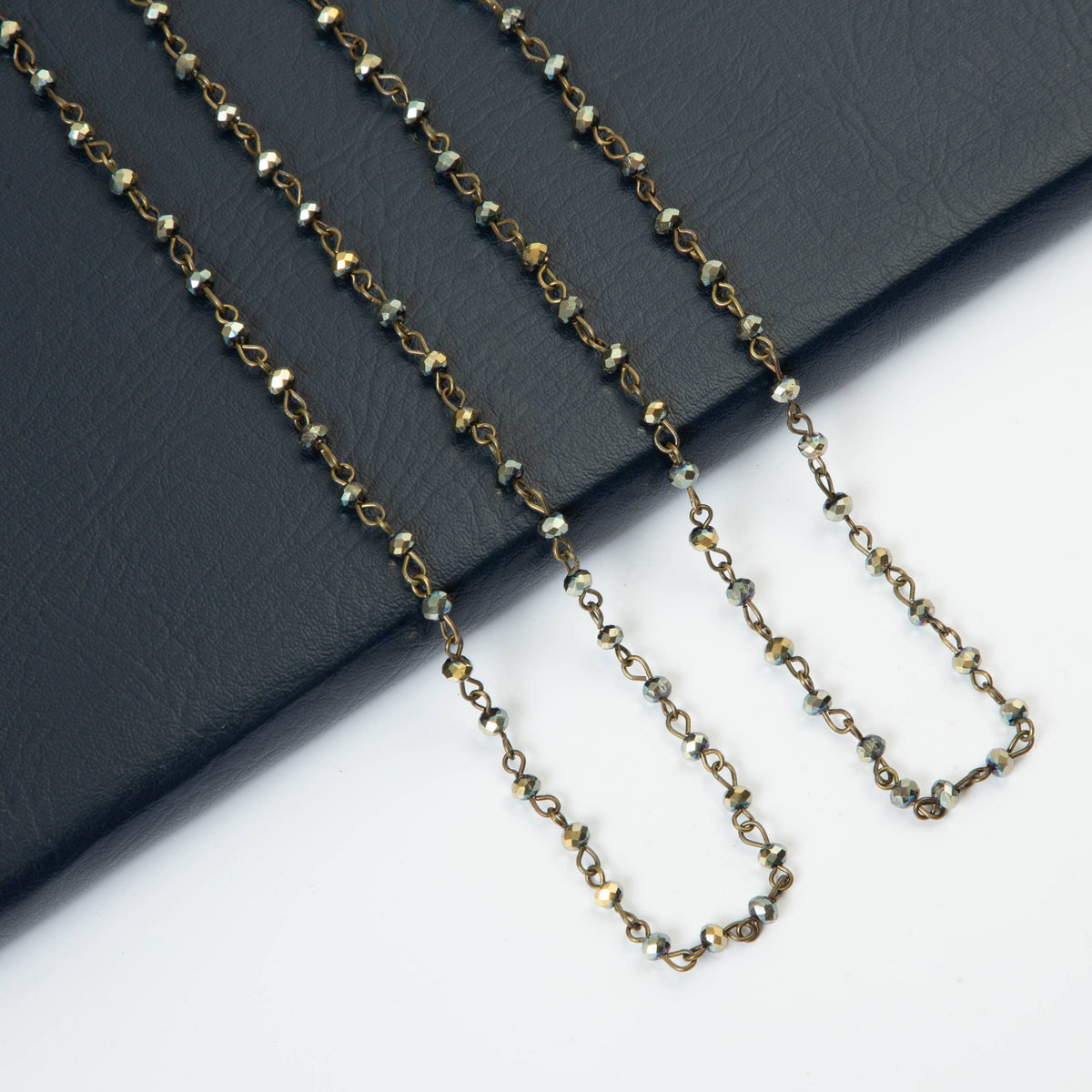 Crystal Beaded Chain Necklace N1163