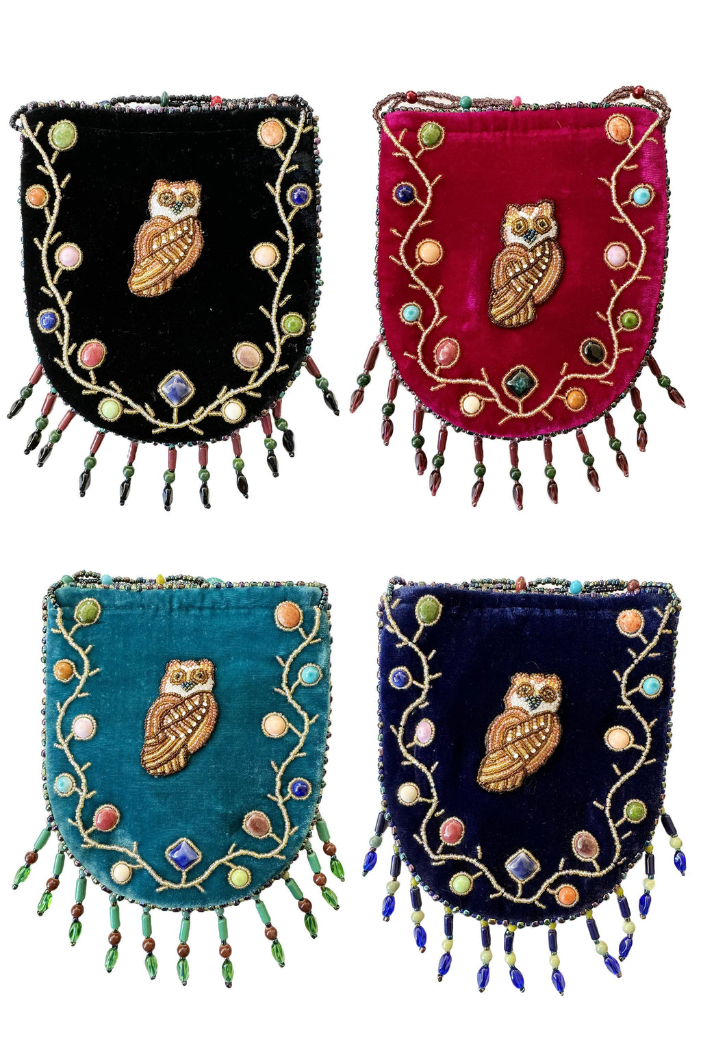 Owl Pattern Velvet Crossbody MUG