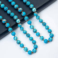 Stone Beaded Necklace N3180 - Blue Emperor Stone
