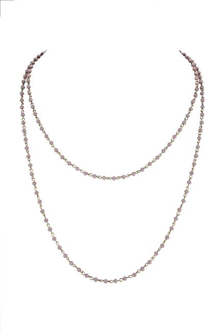 Crystal Beaded Chain Necklace N1163