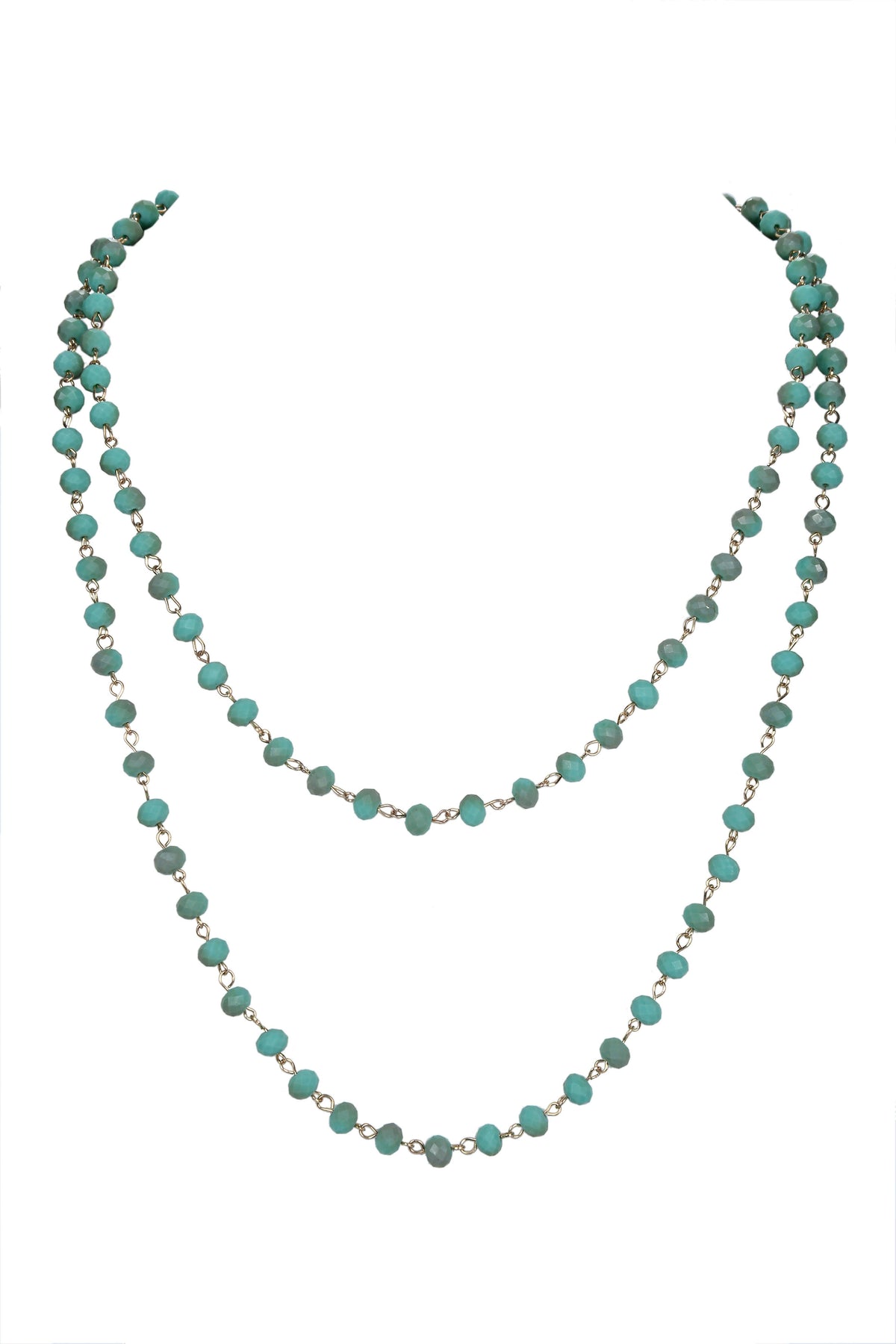 Crystal Beaded Chain Necklace N1163