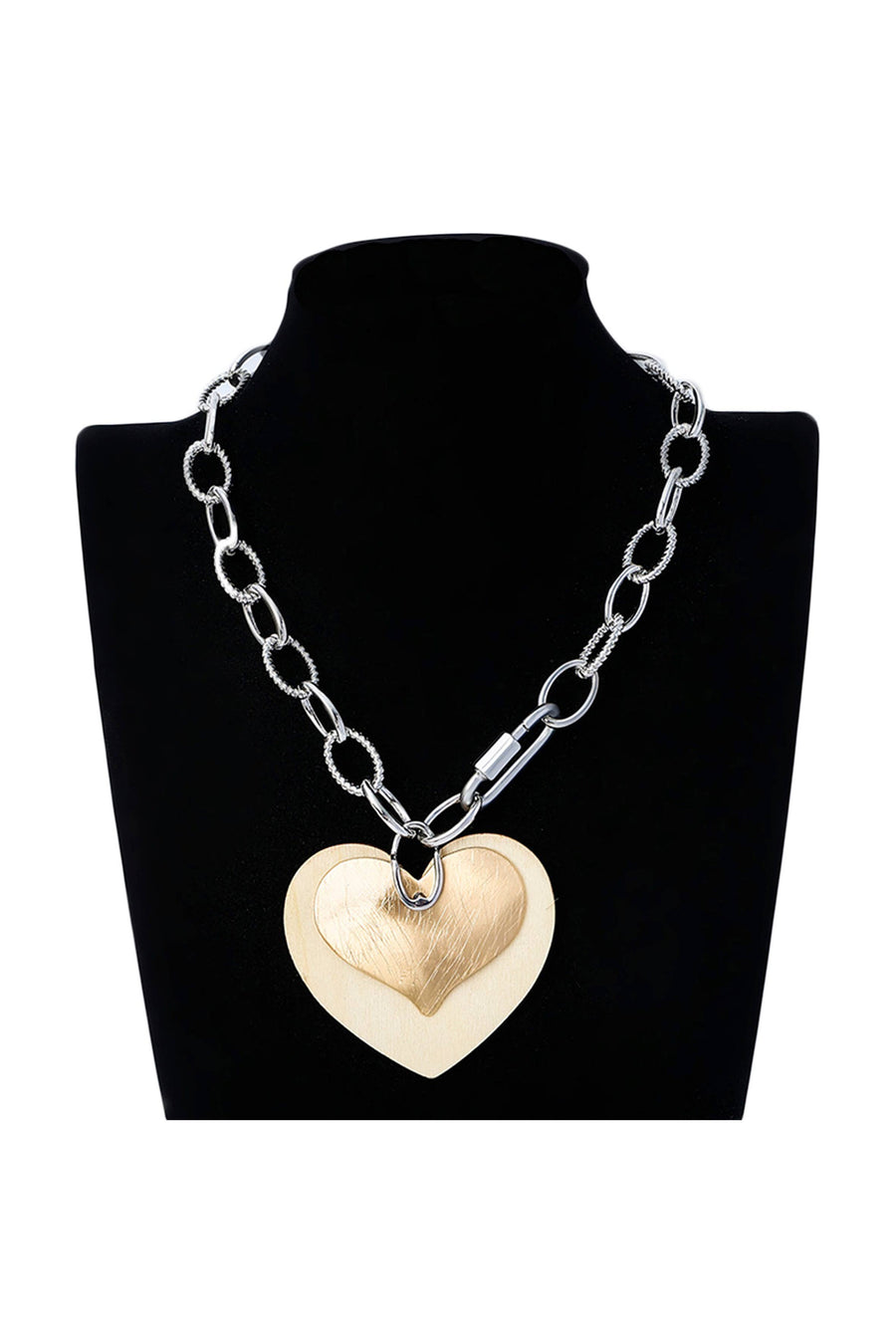 Heart Pendant Chain Metal Necklace N4689
