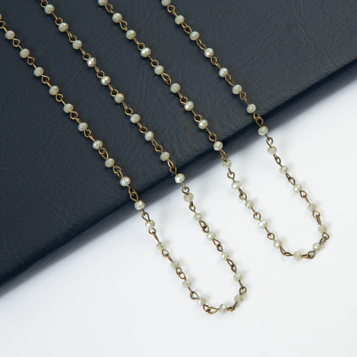 Crystal Beaded Chain Necklace N1163