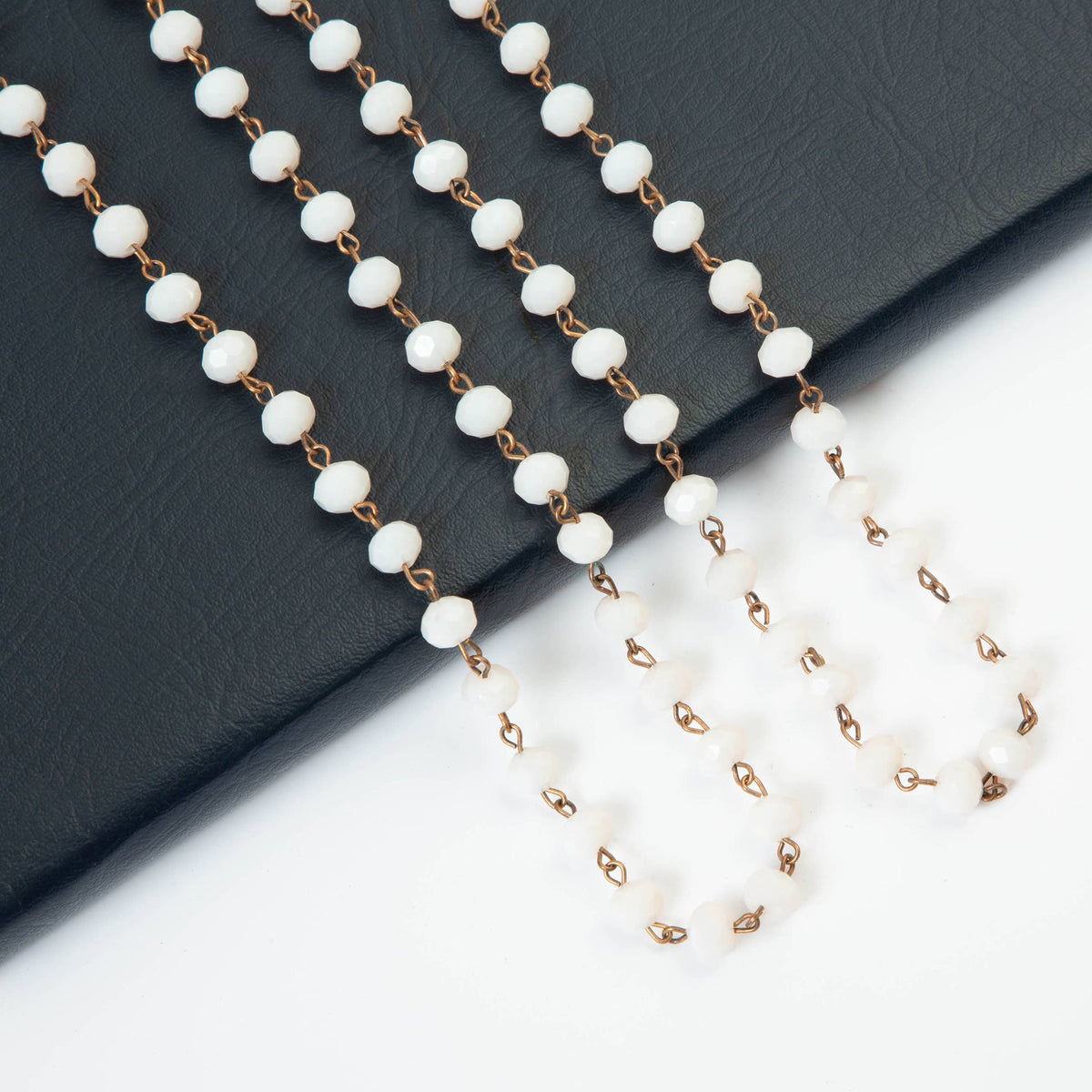 Crystal Beaded Chain Necklace N1163
